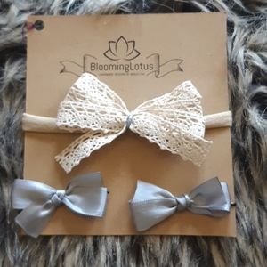 Lace headband and bobby pin bows